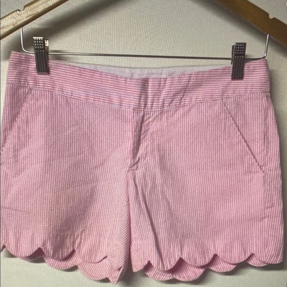 Pink Scalloped Women Shorts